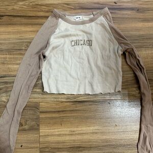 Garage Tan Cropped Long Sleeve